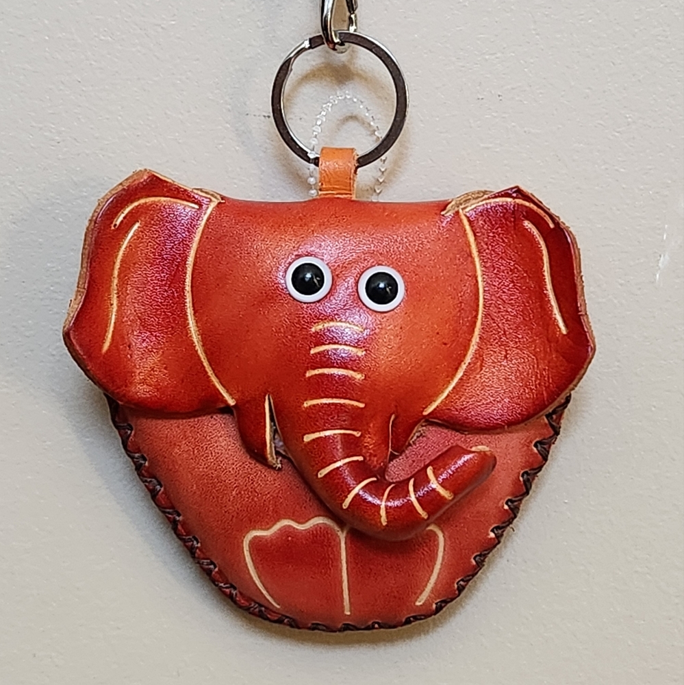 An adorable genuine leather Elephant Wristlet